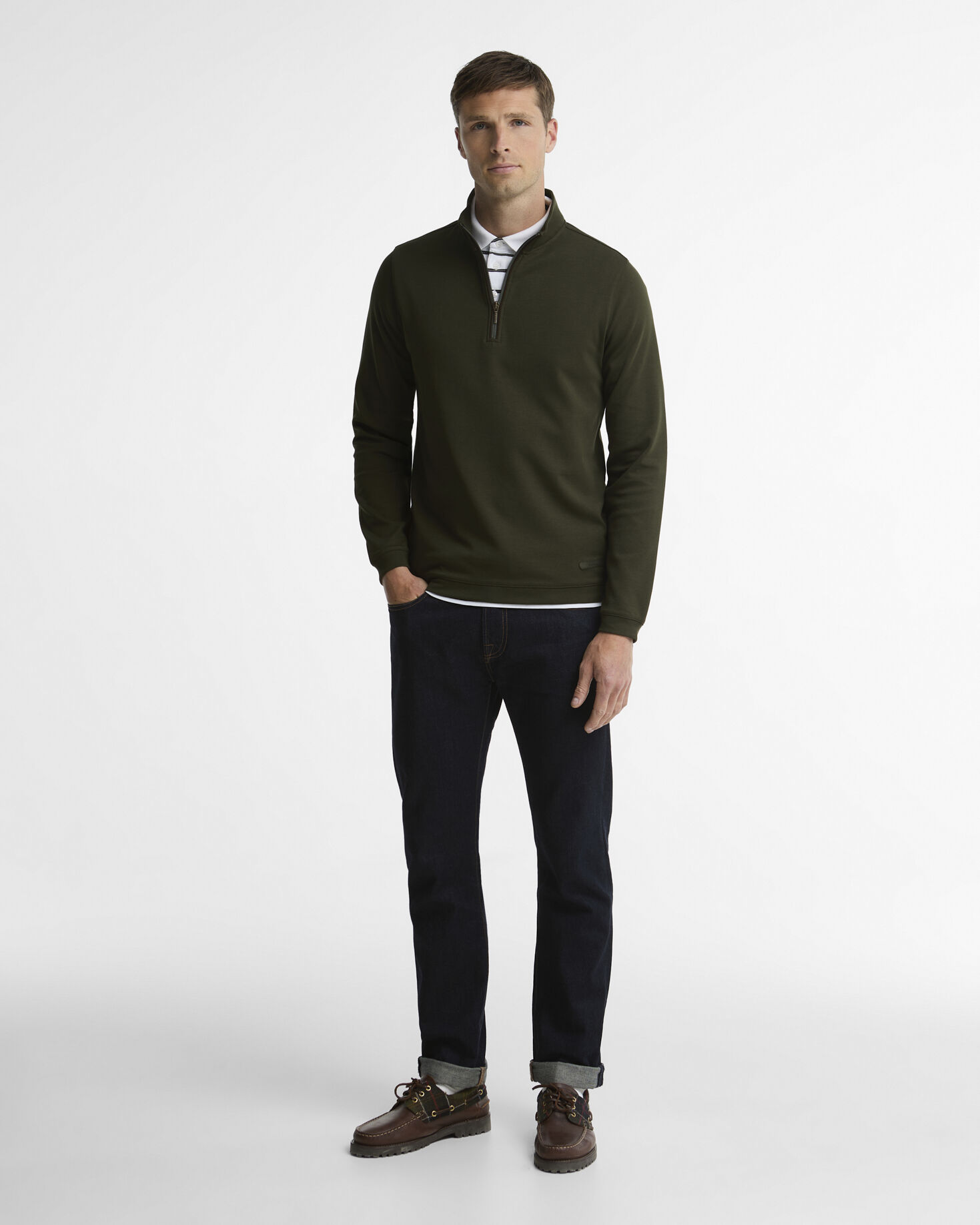 Barbour Sweatshirt Guy Half-Zip Sage