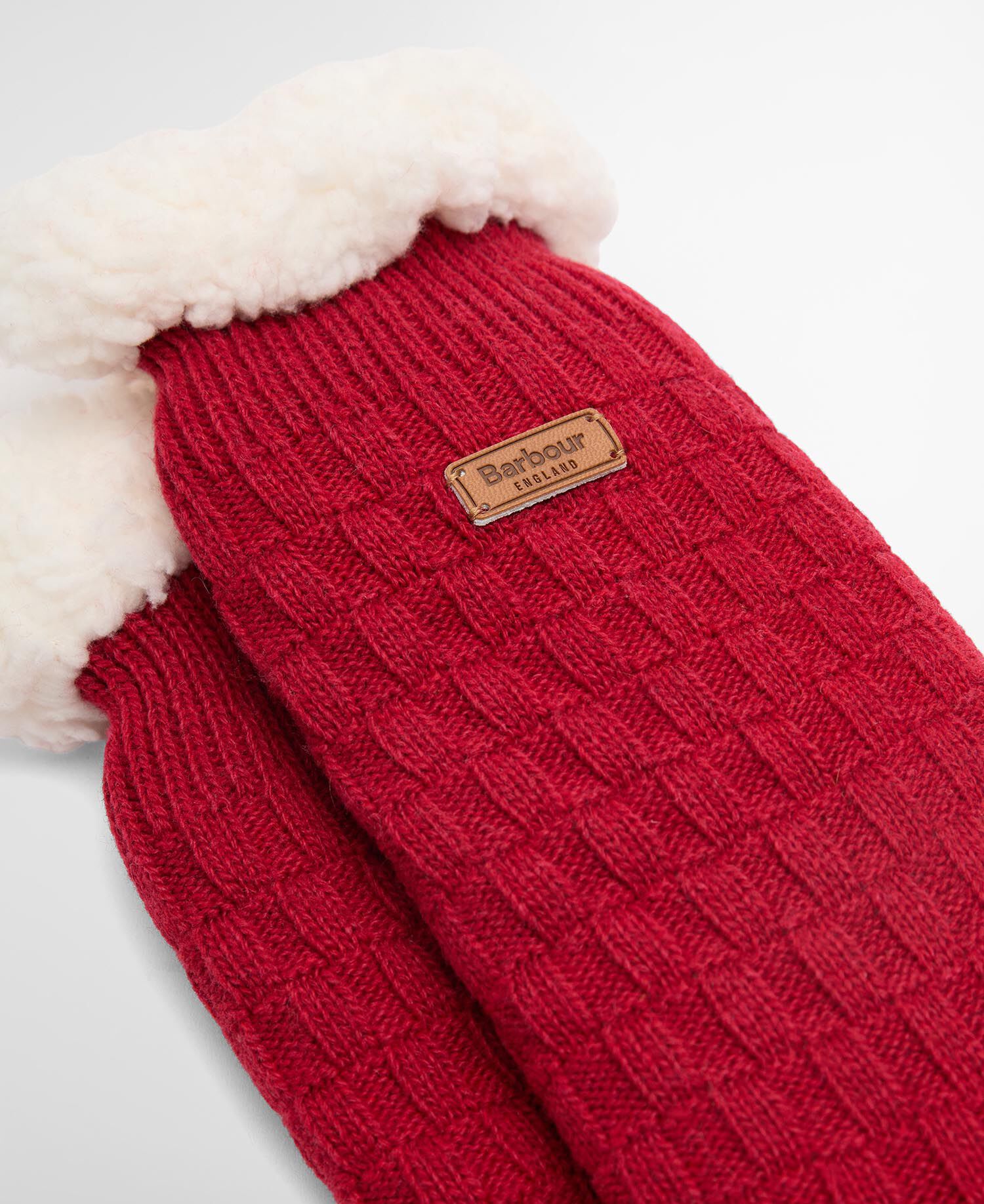 Cable Knit Lounge Socks Red