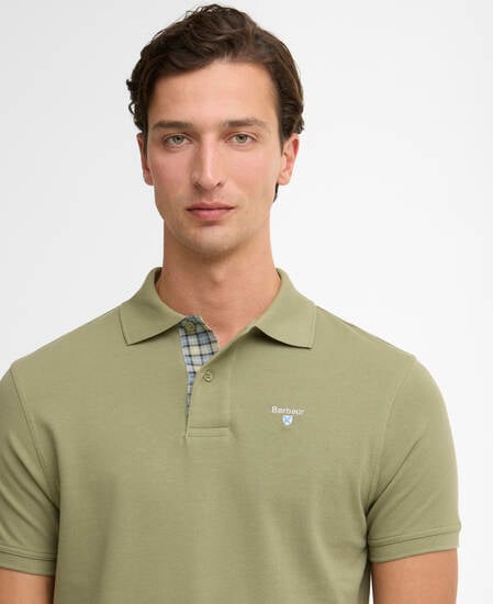 Tartan Pique Polo Shirt Laurel Green