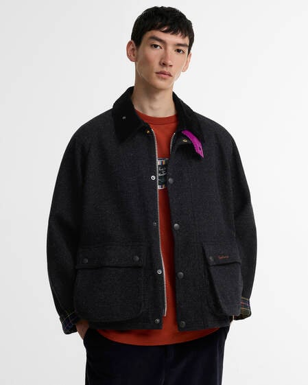 Paul Smith Loves Barbour Transport Wool Jacket Charcoal
