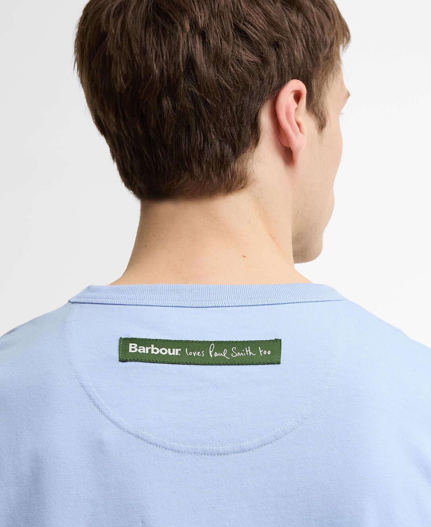 T-shirt a tema giacca da pesca Paul Smith Loves Barbour Mid Blue