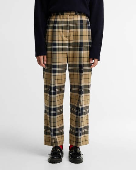 Pantaloni a taglio dritto Delilah in tartan Birchwood Tartan
