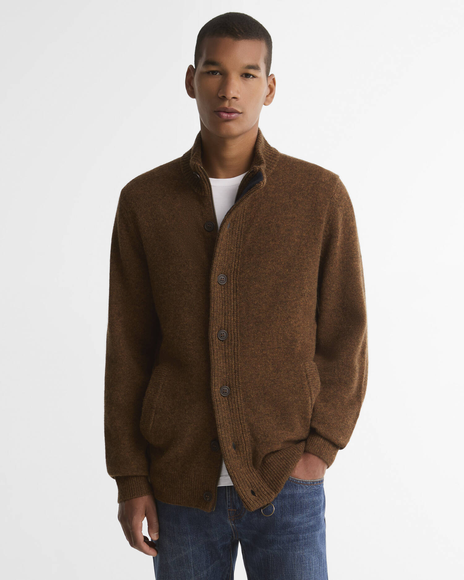 Pullover Essential Patch Zip Through Bracken image number 0