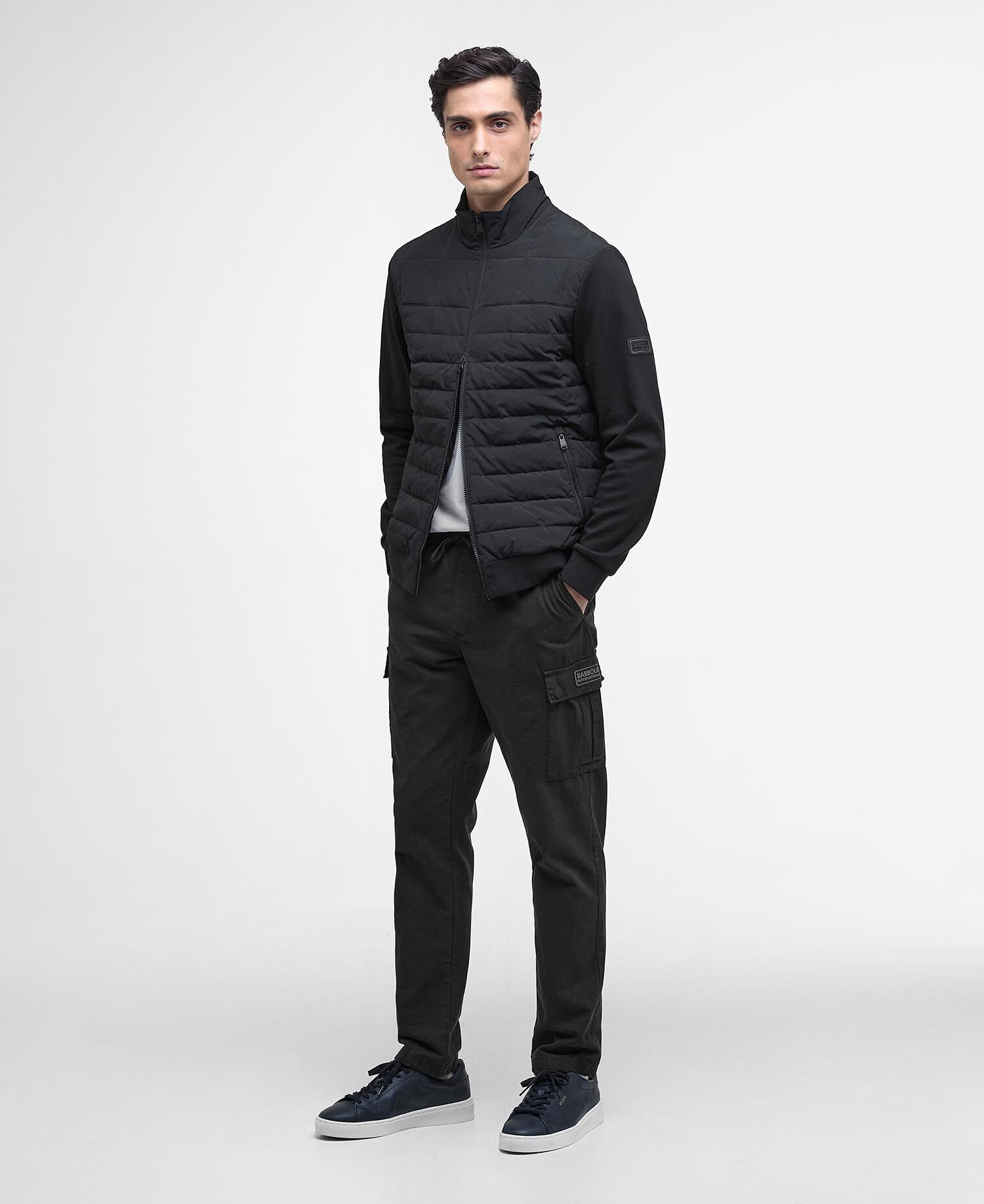 Felpa Collins con trapuntatura orizzontale Black