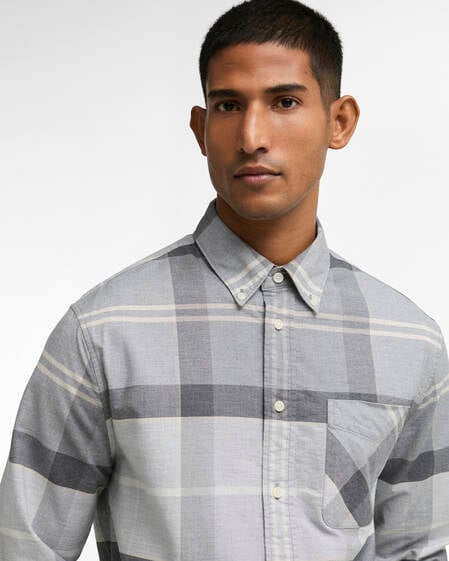 Camicia Mineral Dunoon in tartan con taglio classico Ice Granite