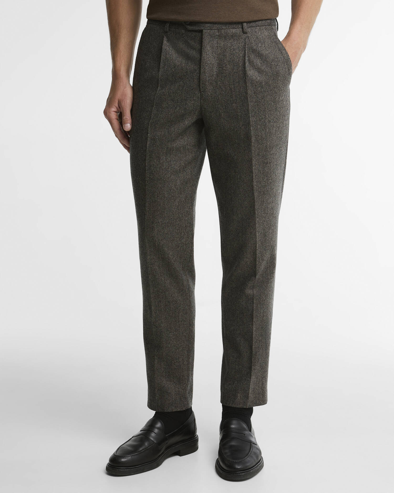 Barbour Hose Fairford Herringbone Tailored Grey Marl image number 1