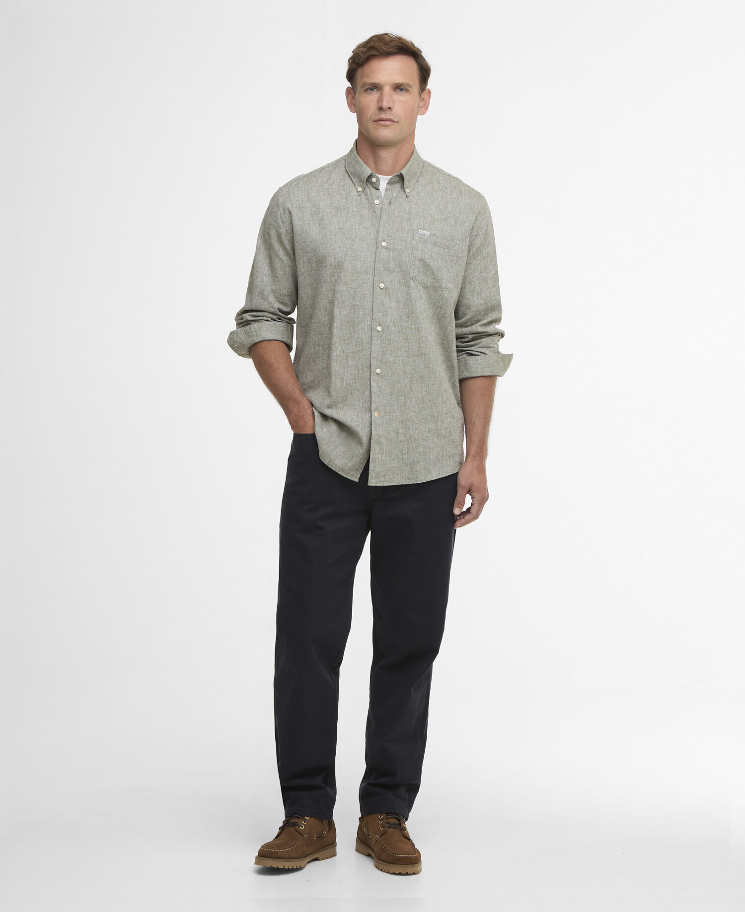 Nelson Regular Long-Sleeved Shirt Bleached Olive