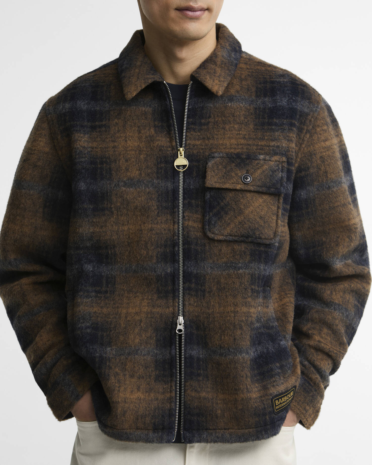 B.Intl Overshirt Oswald aus Woll-Mix Navy image number 3