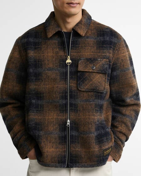 Overshirt Oswald in misto lana. Navy