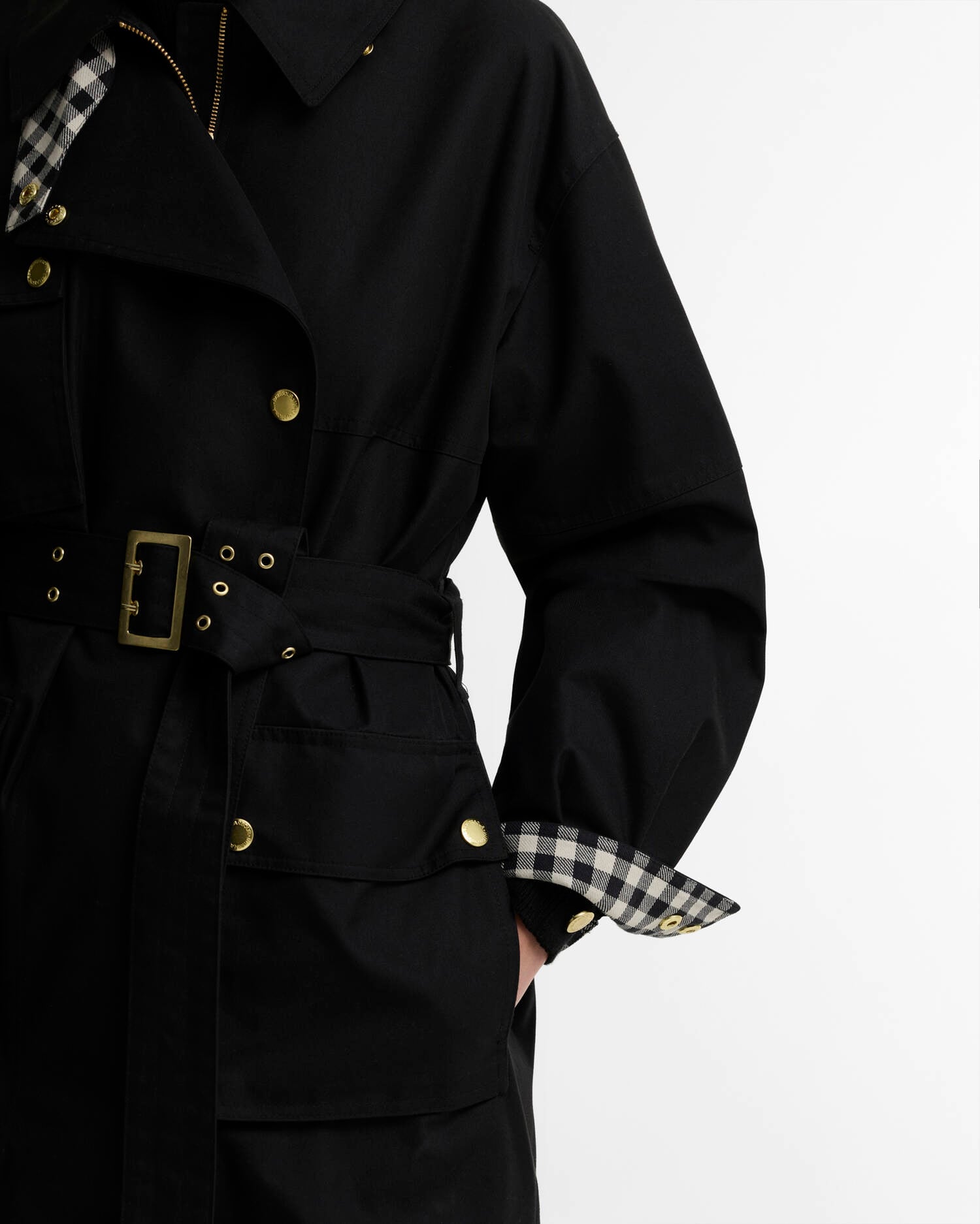 Gea Showerproof Jacket Black/Northumberland Check image number 5