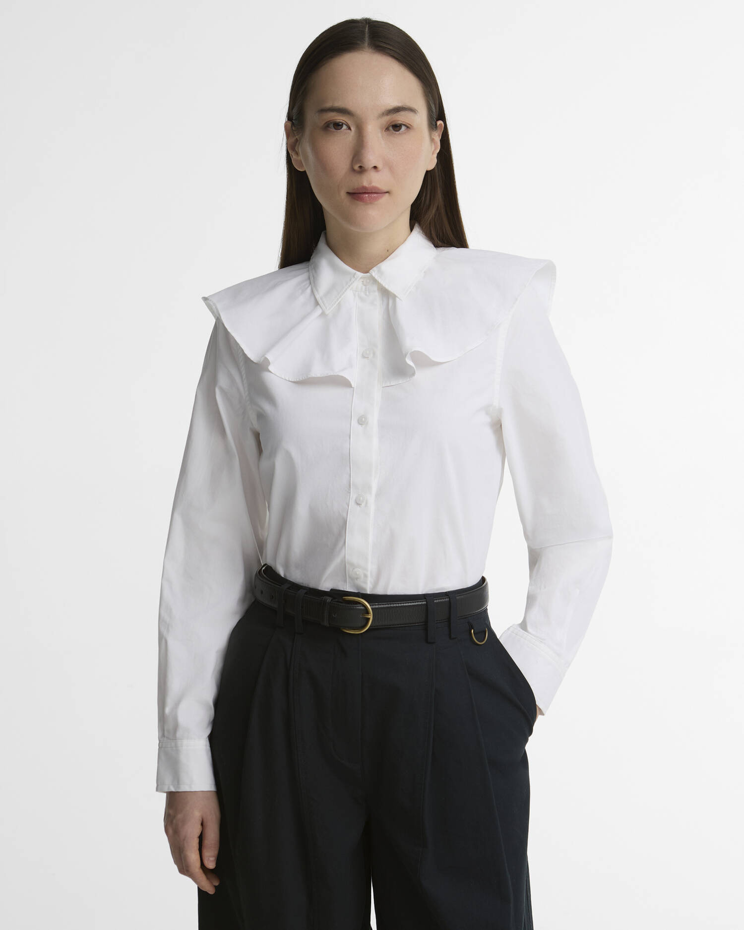 Ava Relaxed Shirt White image number 0