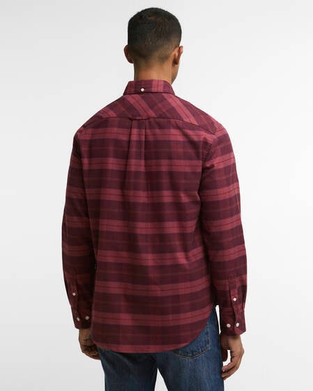 Mineral Tartan Authentic-Fit Long-Sleeved Shirt Crimson Heather