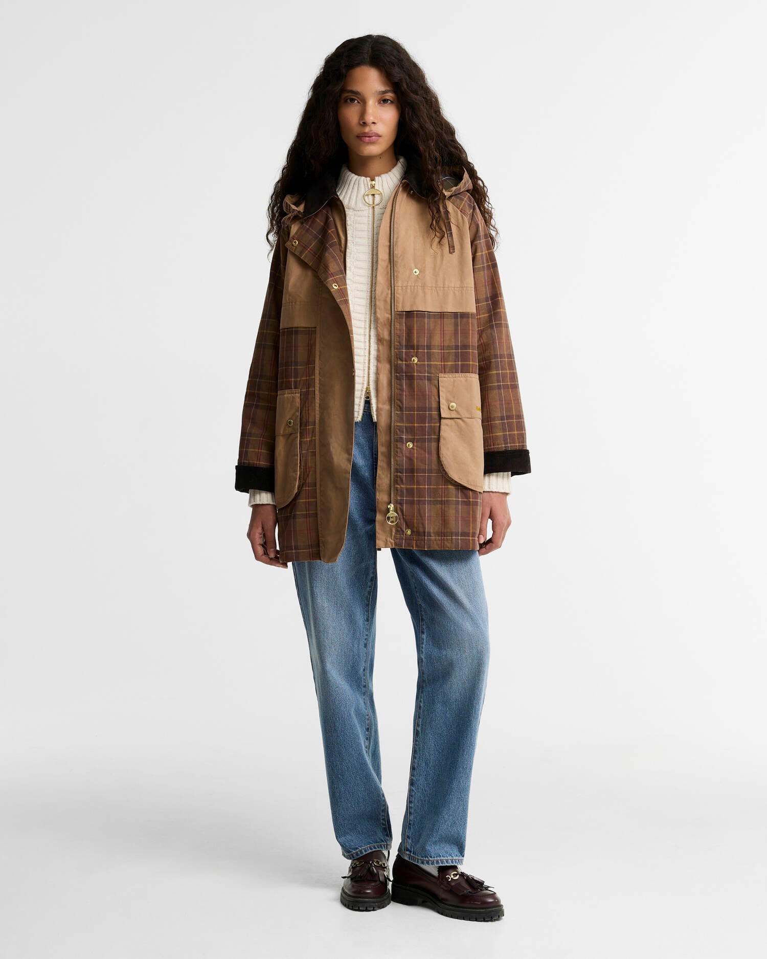 Giacca casual Elsie Muted Tartan/Bark/Mixed Tartan image number 1