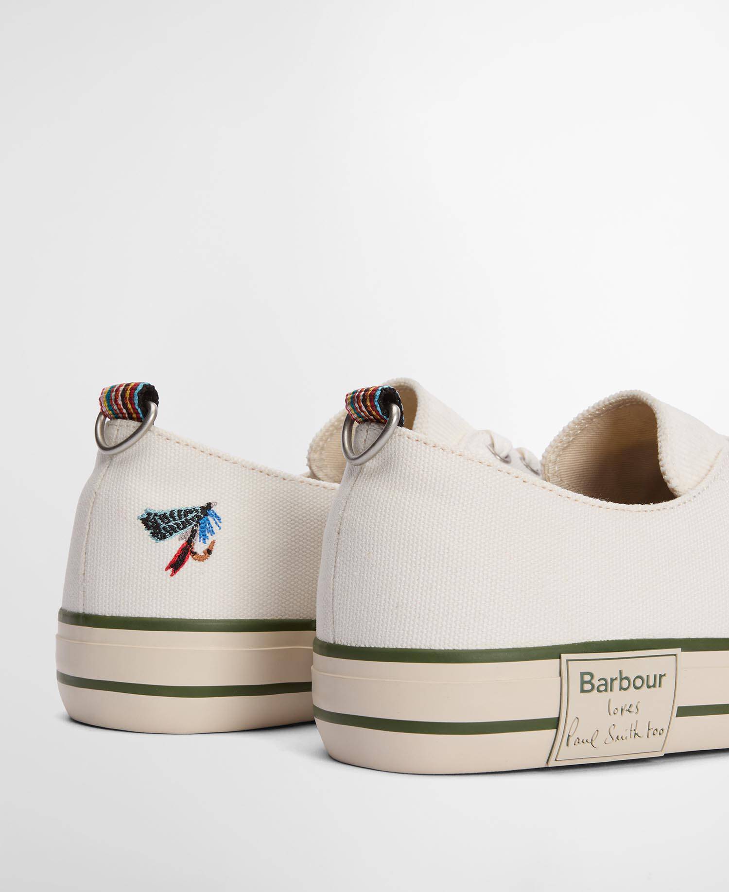 Paul Smith Loves Barbour Herren Sneaker Plimsolls Off White image number 3