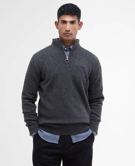 Essential Quarter-Zip Jumper Charcoal