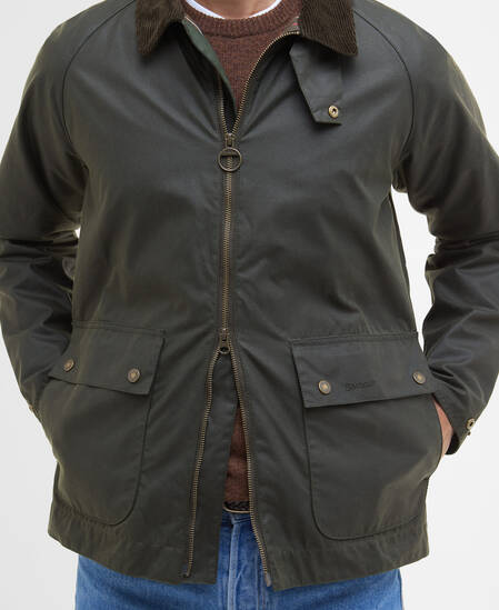 Bedale Short Waxed Jacket Fern