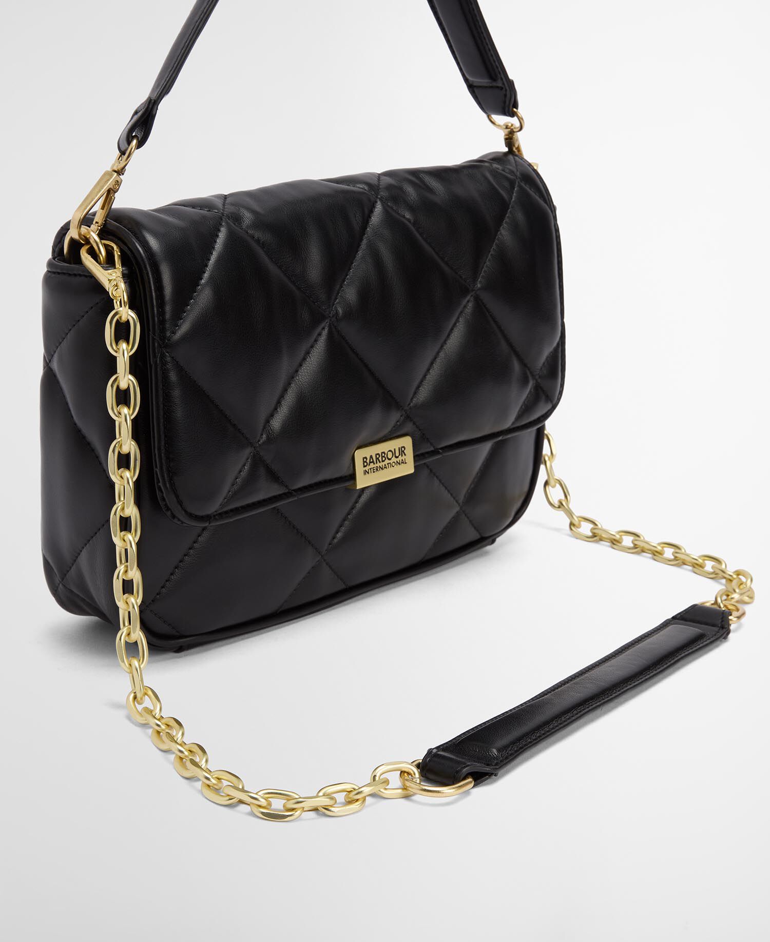 Soft Quilted Shoulder Bag Black