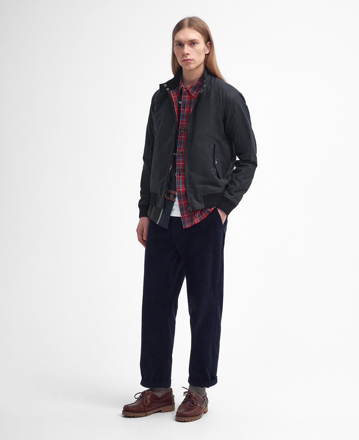 Barbour x Baracuta Porton Waxed Harrington Jacket Black