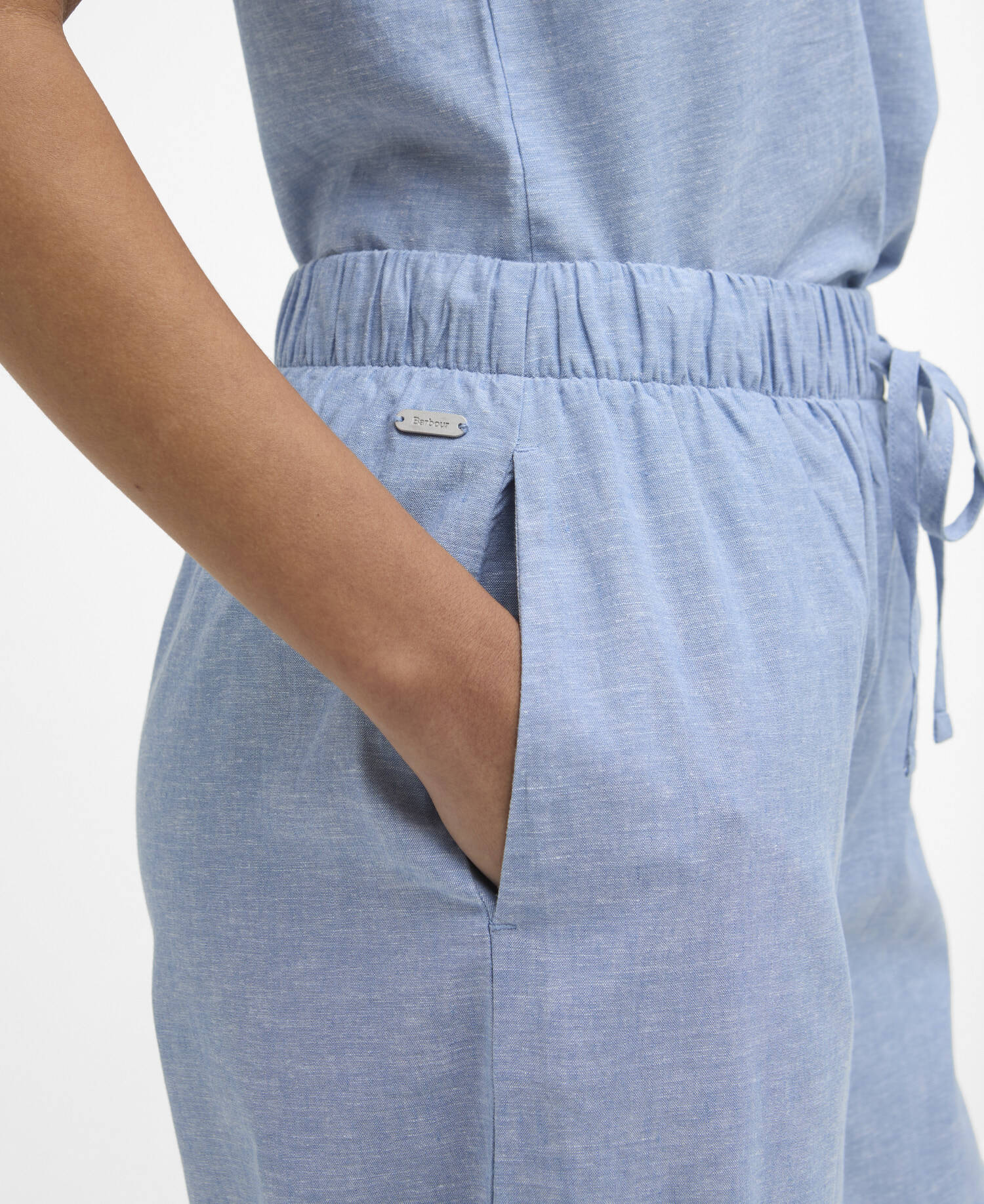 Josie Wide-Leg Trousers Light Chambray image number 3
