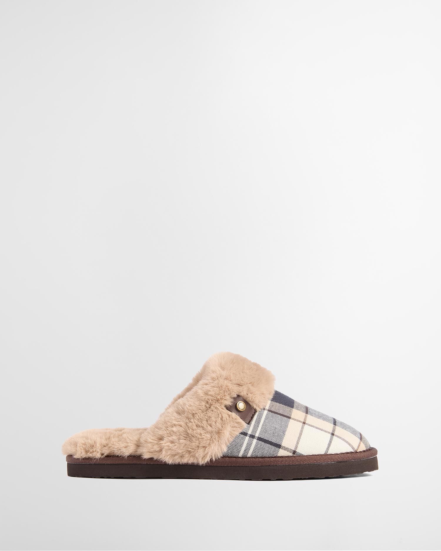 Claudia Tartan Mule Slippers Lt Birchwood Dress Tartan