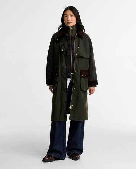 Barbour Wachsjacke Kirklees Checked Fern/Classic/Shadow Classic