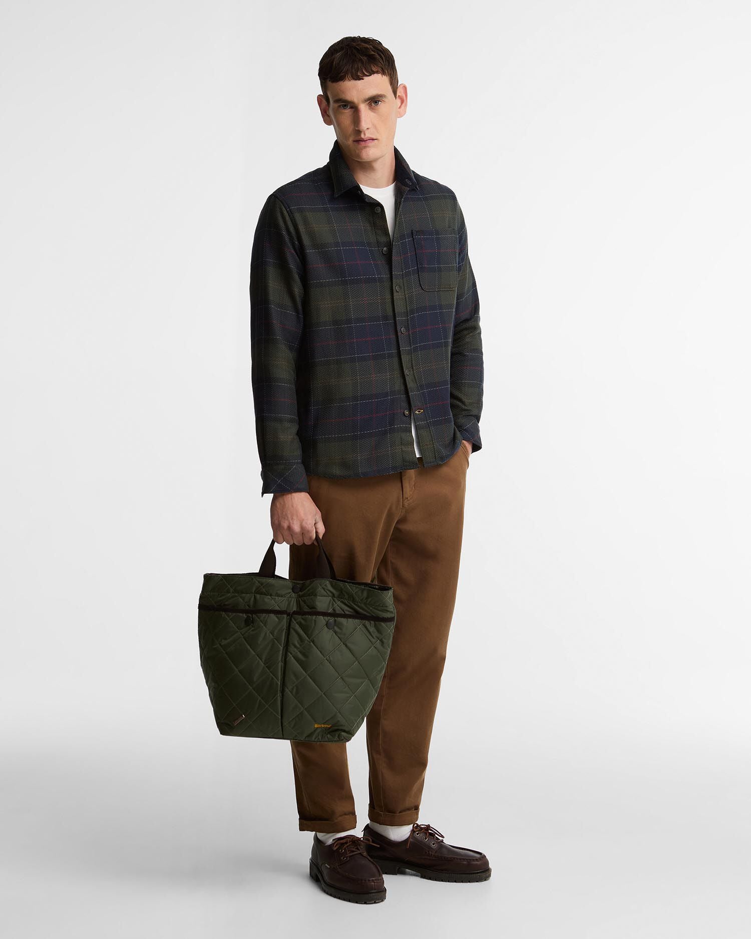 Barbour Tote Bag Liddesdale Quilted Olive