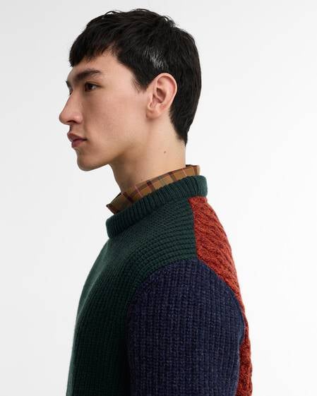 Paul Smith Loves Barbour Tyne Cable Knit Jumper Bottle Green