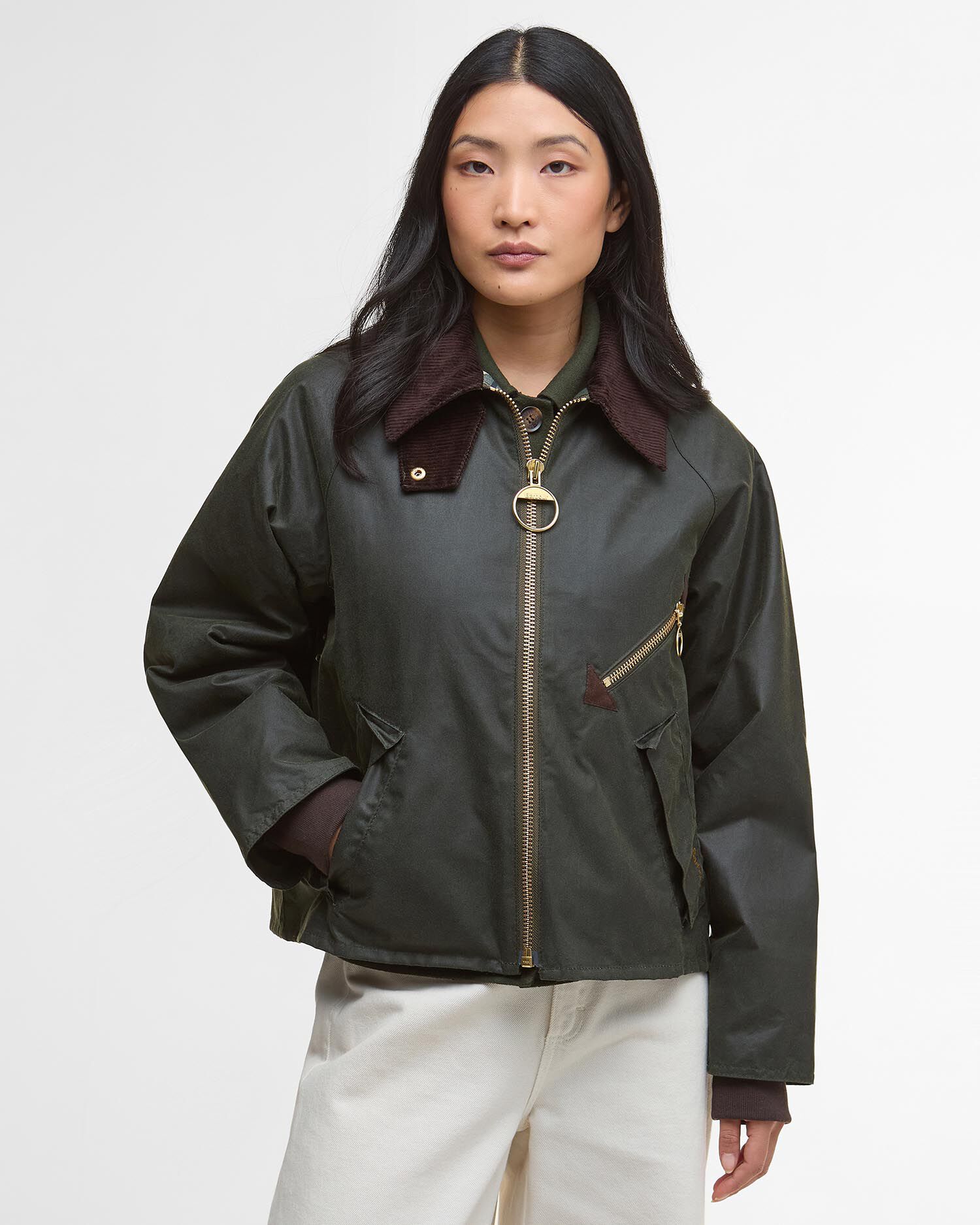Arlene Waxed Jacket Fern/Ancient Tartan