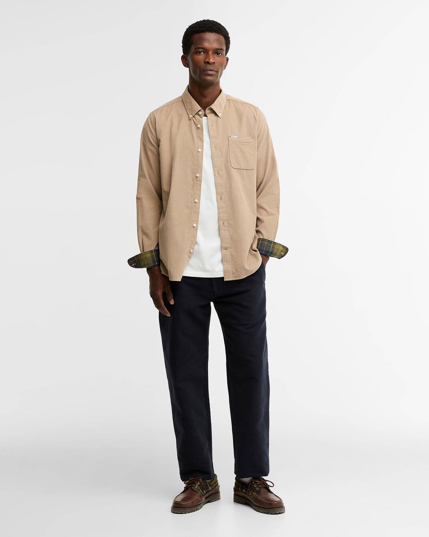 Ramsey Tailored Long-Sleeved Shirt Washed Stone image number 1