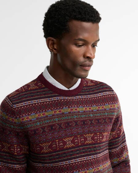 Maglione girocollo Dalehead Fair Isle Wine