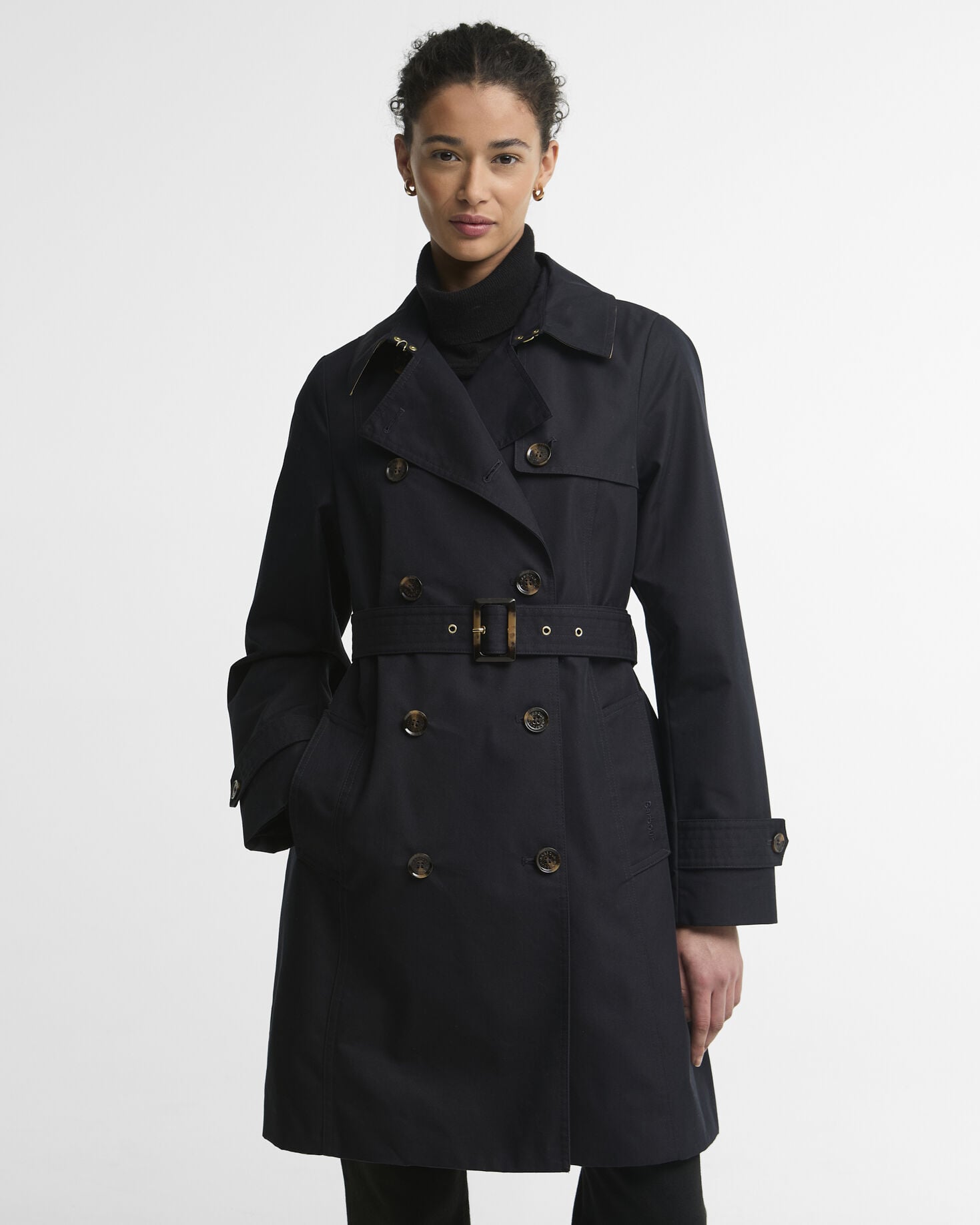 Short Greta Showerproof Trench Coat Dk Navy/Birchwood Dress