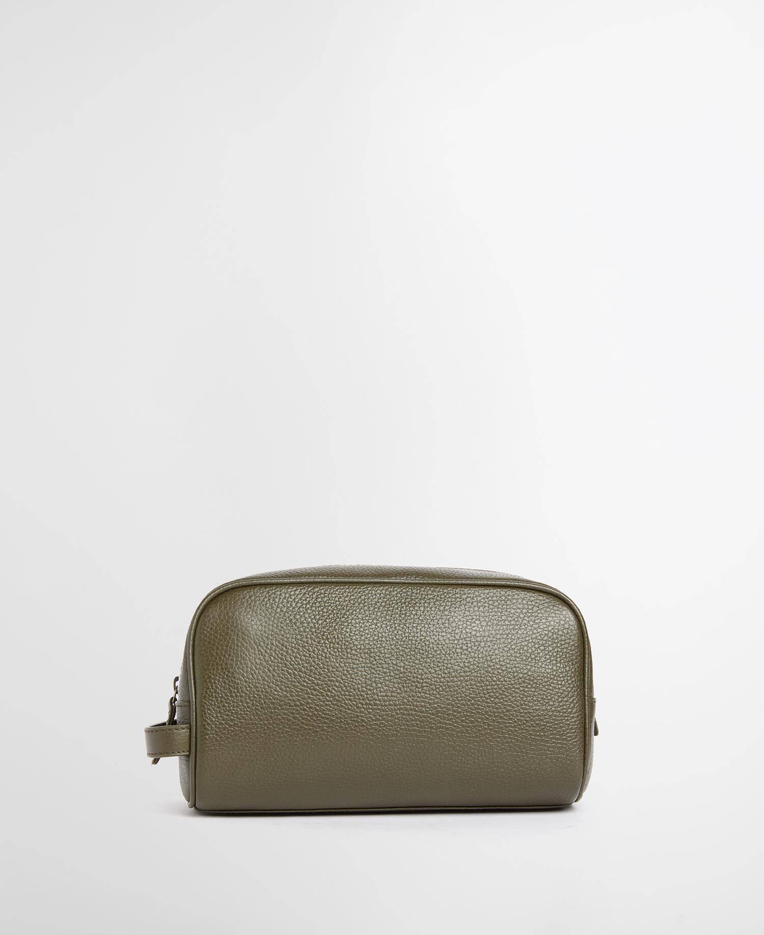 Brunton Leather Washbag Dark Olive image number 1