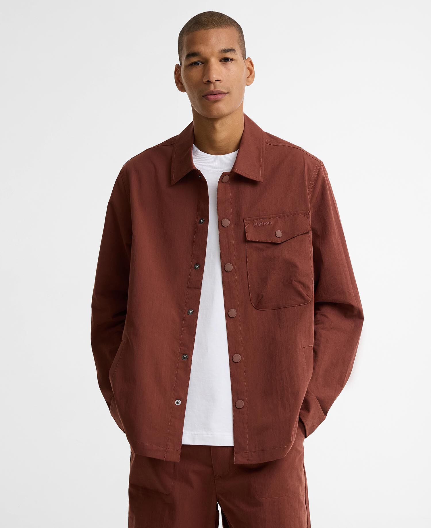 Overshirt Strickland Textured Burnt Pepper
