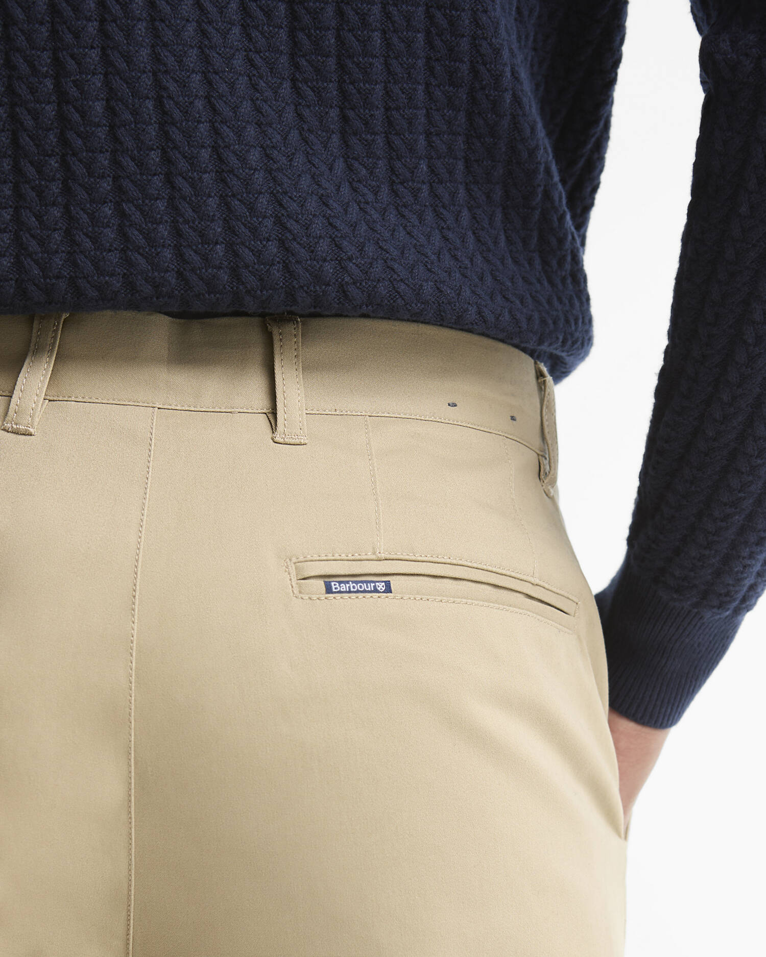Suede Sateen Tailored Trousers Washed Stone image number 4