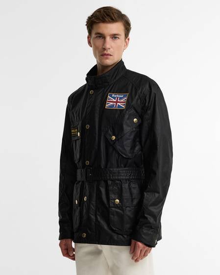 Union Jack International Waxed Jacket Classic Black