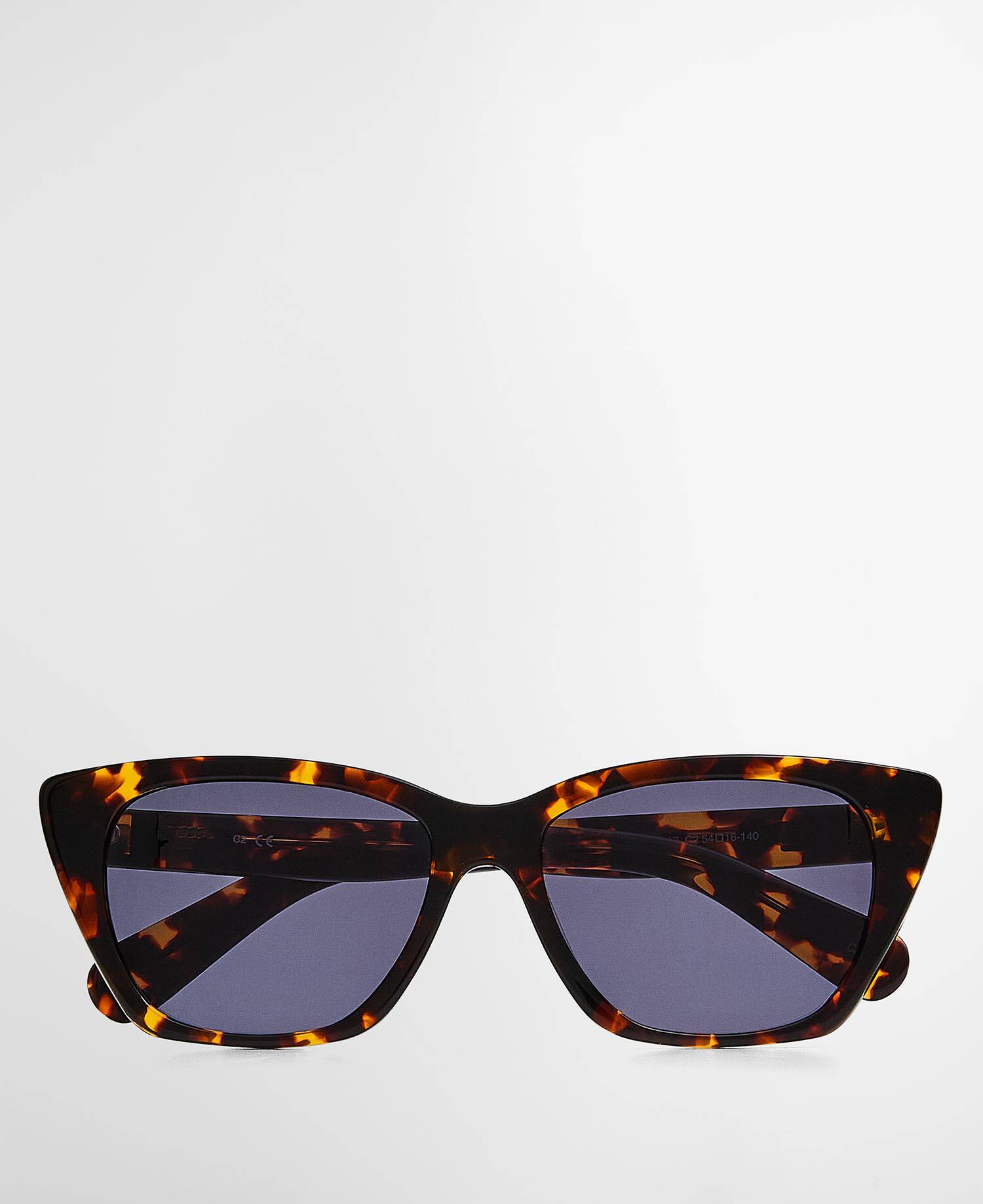 Rectangular Cat-Eye Sunglasses c2 Black image number 0