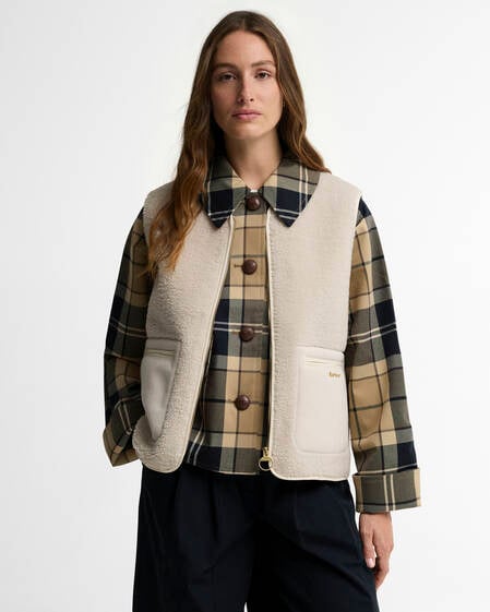 Gilet Bainford in pile Teddy Ecru
