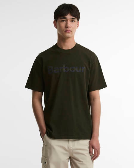 Tartan Logo Oversized Graphic T-Shirt Sage