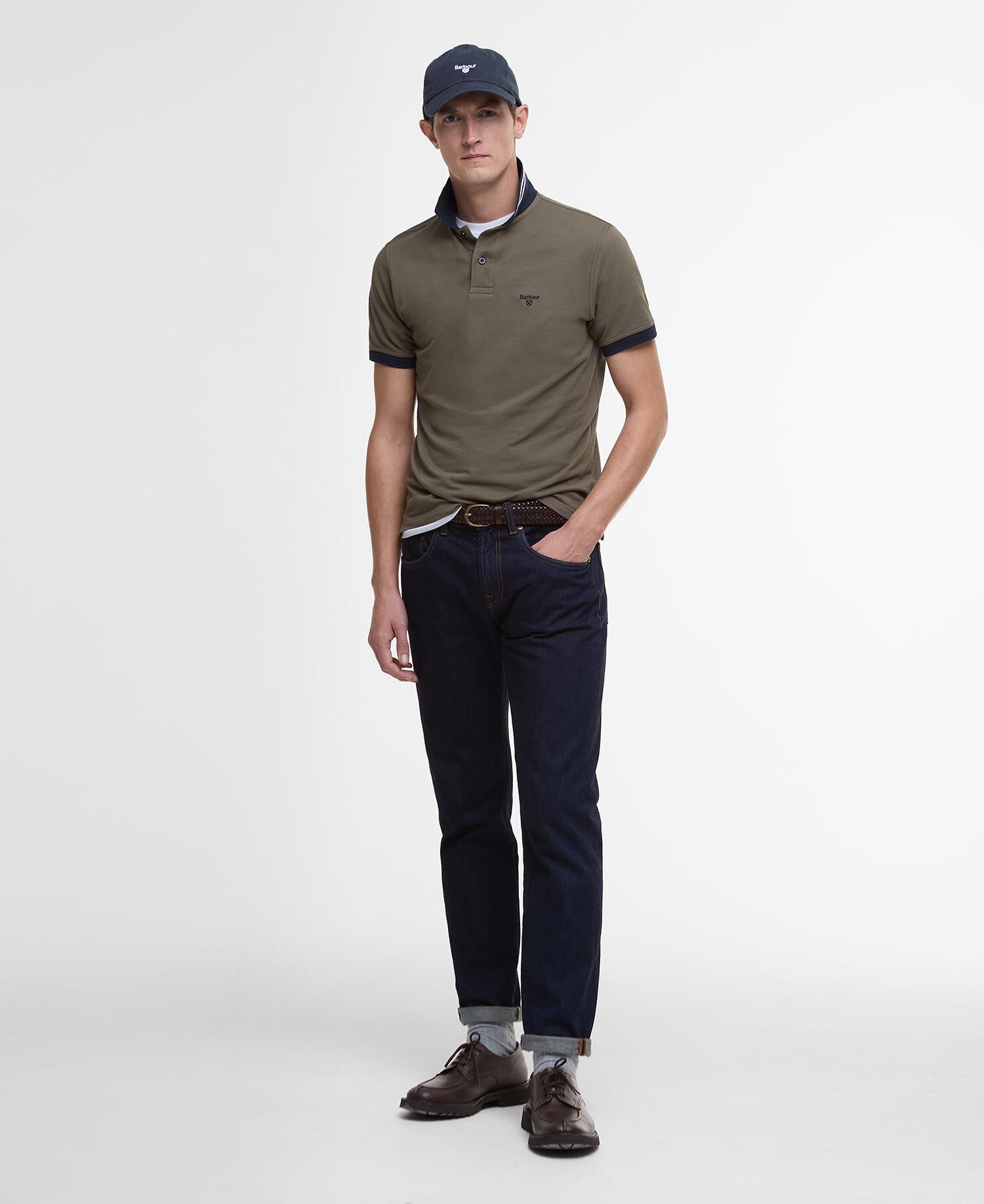 Lynmouth Tipped Polo Shirt Uniform Green
