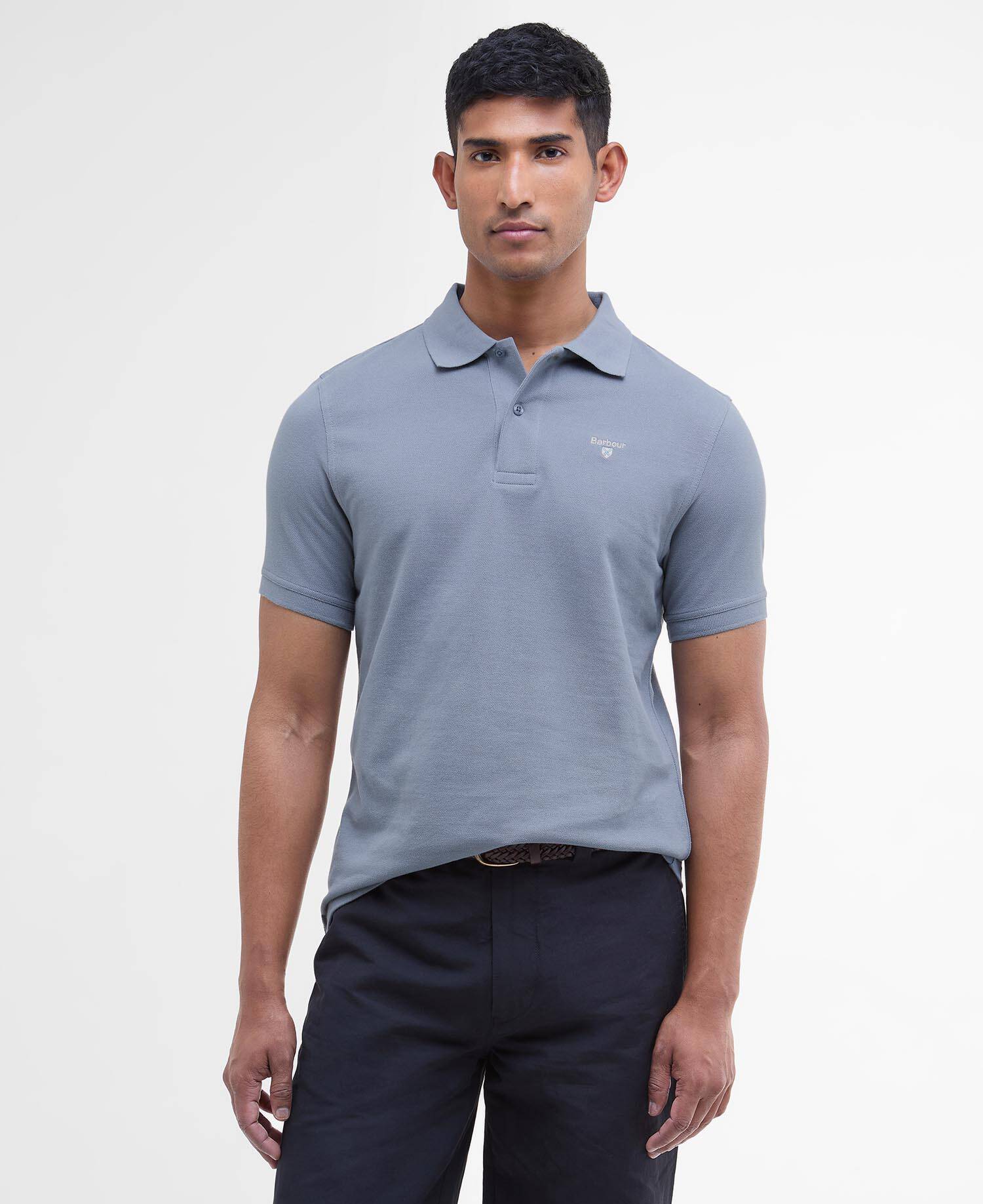 Sports Short-Sleeved Polo Shirt Washed Blue image number 0