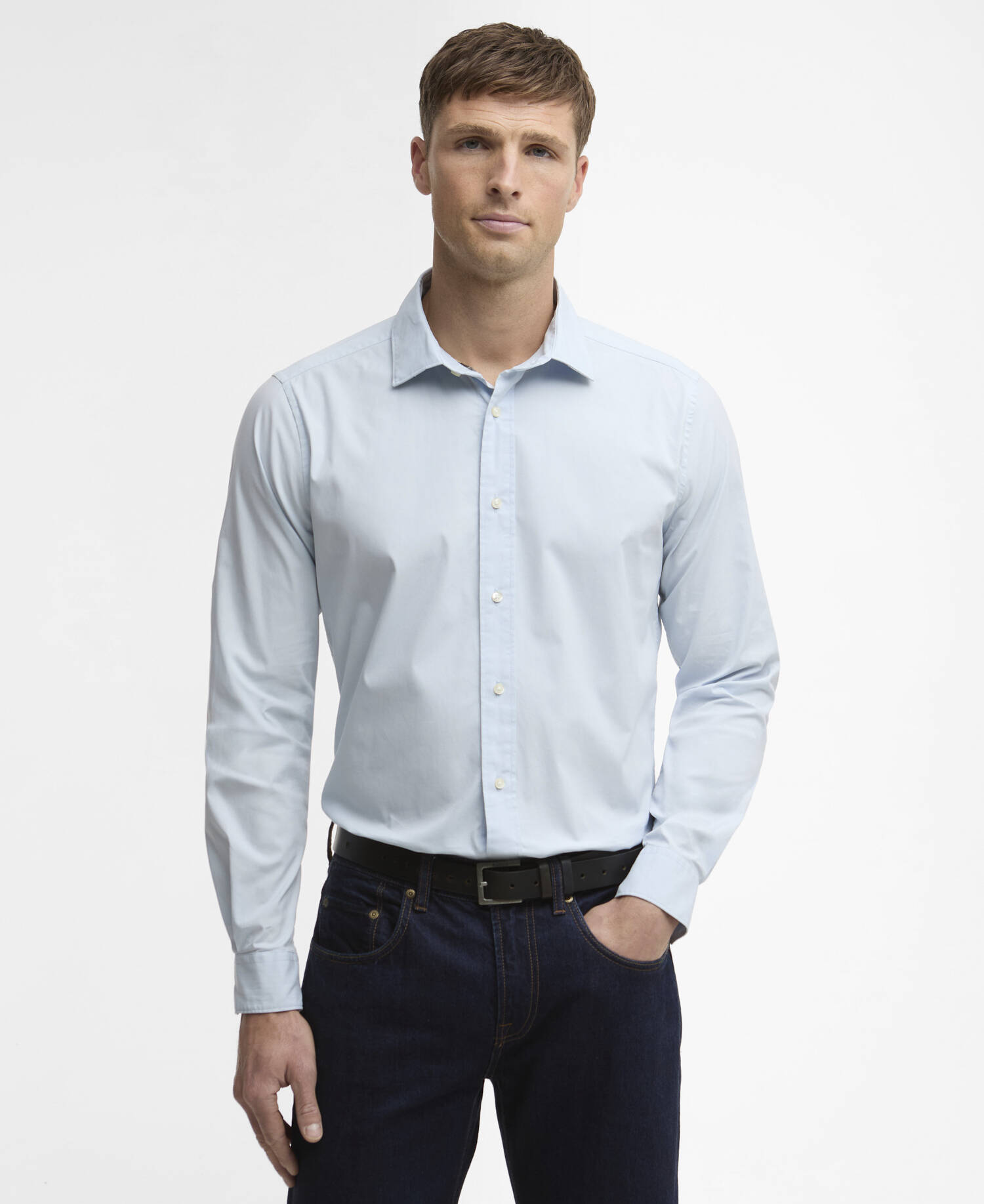 Westcroft Stretch Poplin Tailored Shirt Sky image number 0