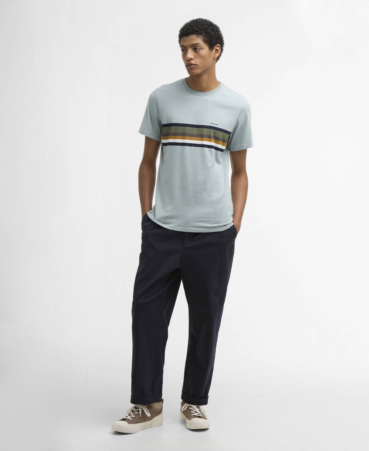 Newsham Striped T-Shirt Blue Slate image number 1