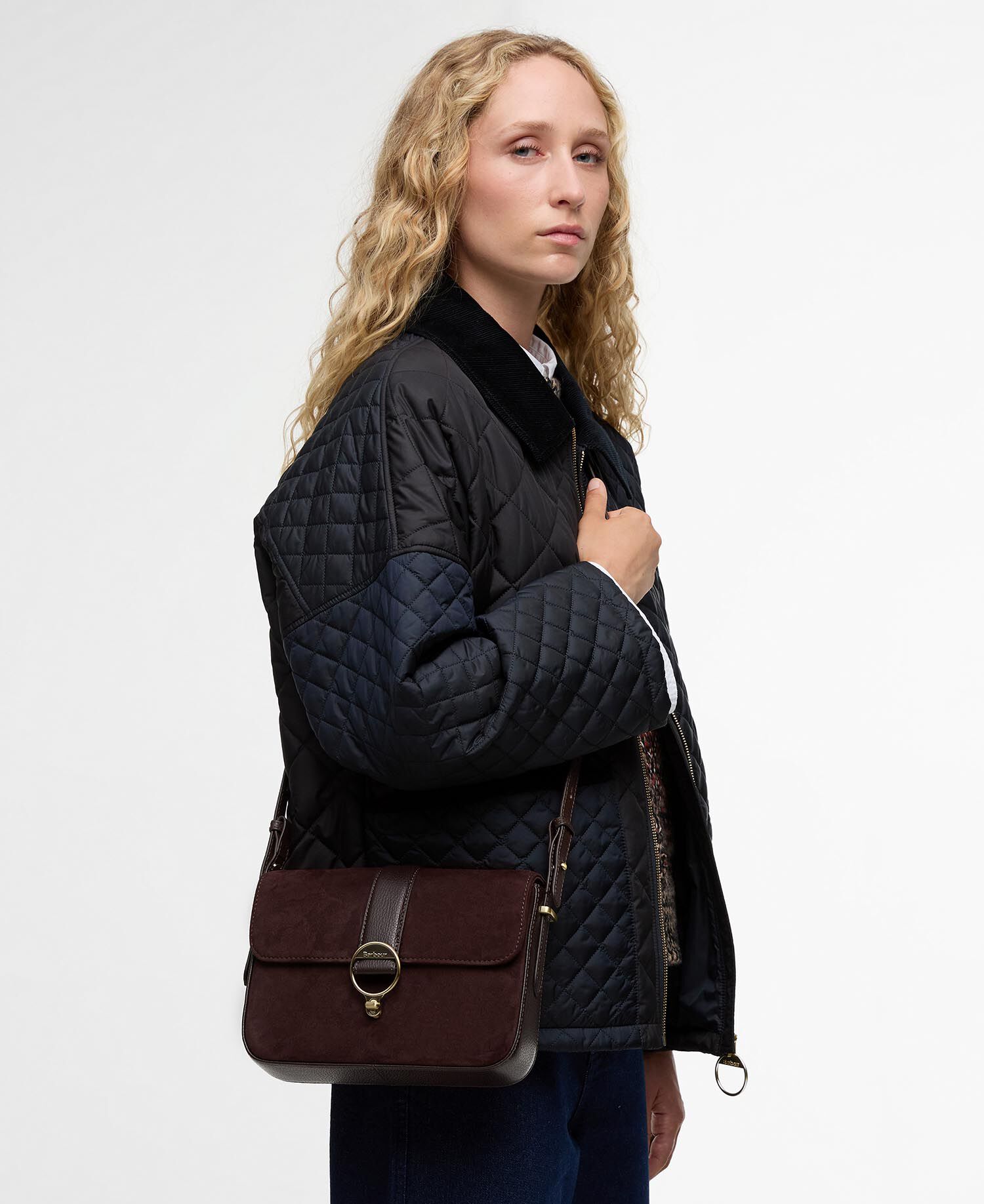 Wildledertasche Rosa Crossbody Dark Brown