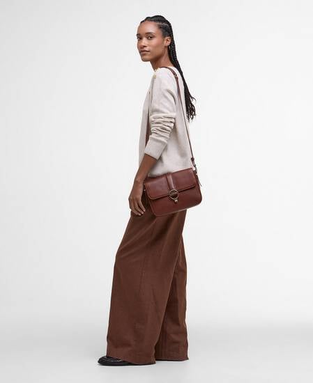 Rosa Leather Crossbody Bag Brown