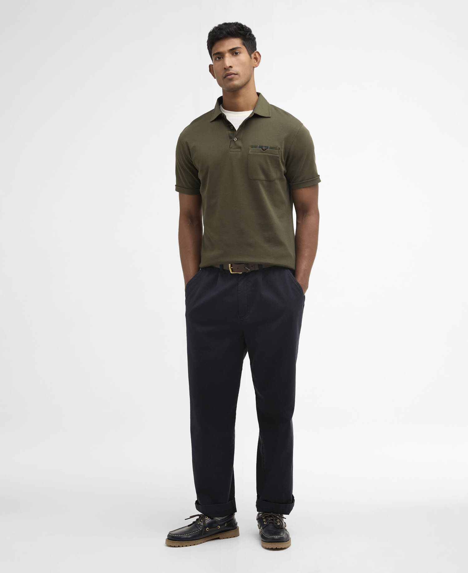 Corpatch Tailored Short-Sleeved Polo Shirt Dark Olive image number 1