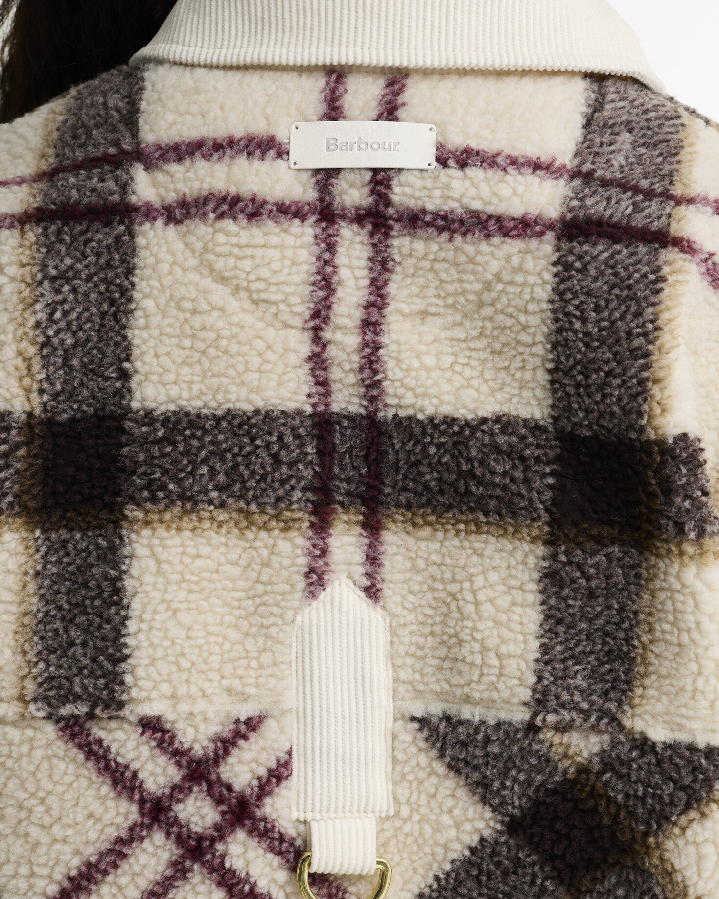 Barbour Fleecejacke Hazelwood Tartan Ecru Muted Tartan