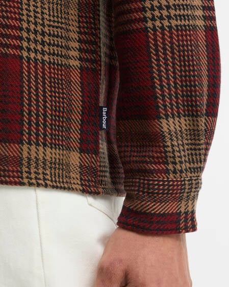 Barbour Hemd Millom Houndstooth Relaxed Fit Red