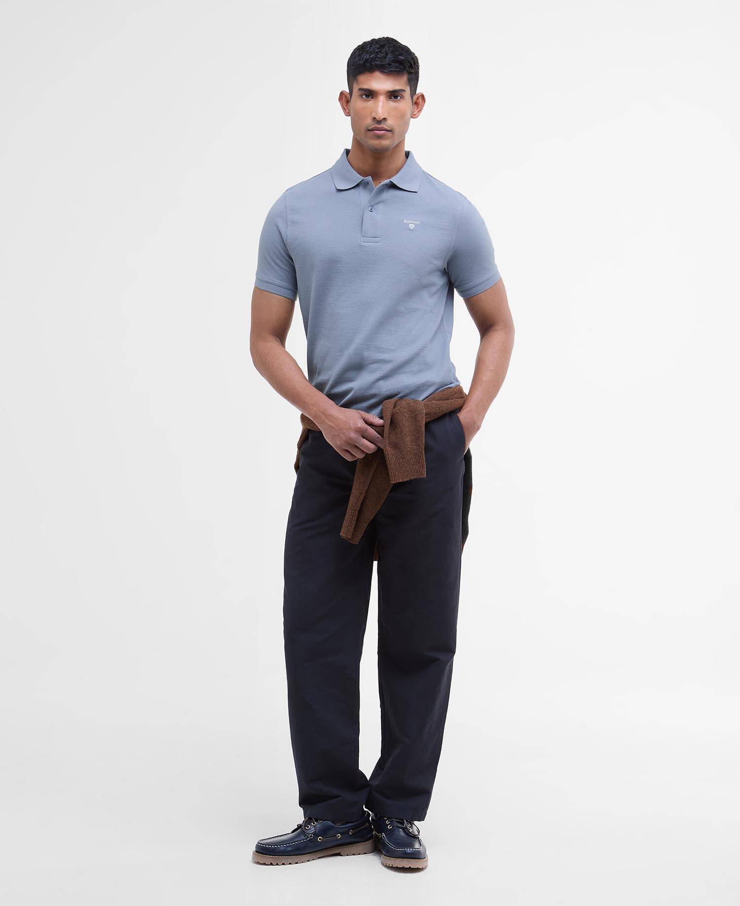 Sports Short-Sleeved Polo Shirt Washed Blue image number 1