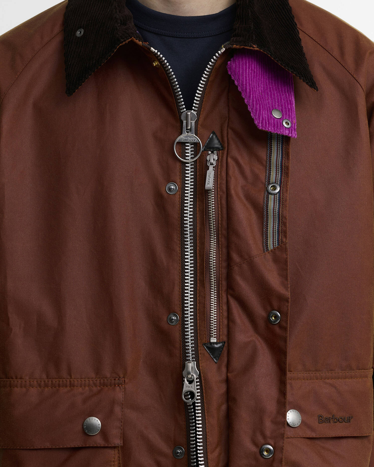 Paul Smith Loves Barbour Key Transport Waxed Jacket Russet image number 4