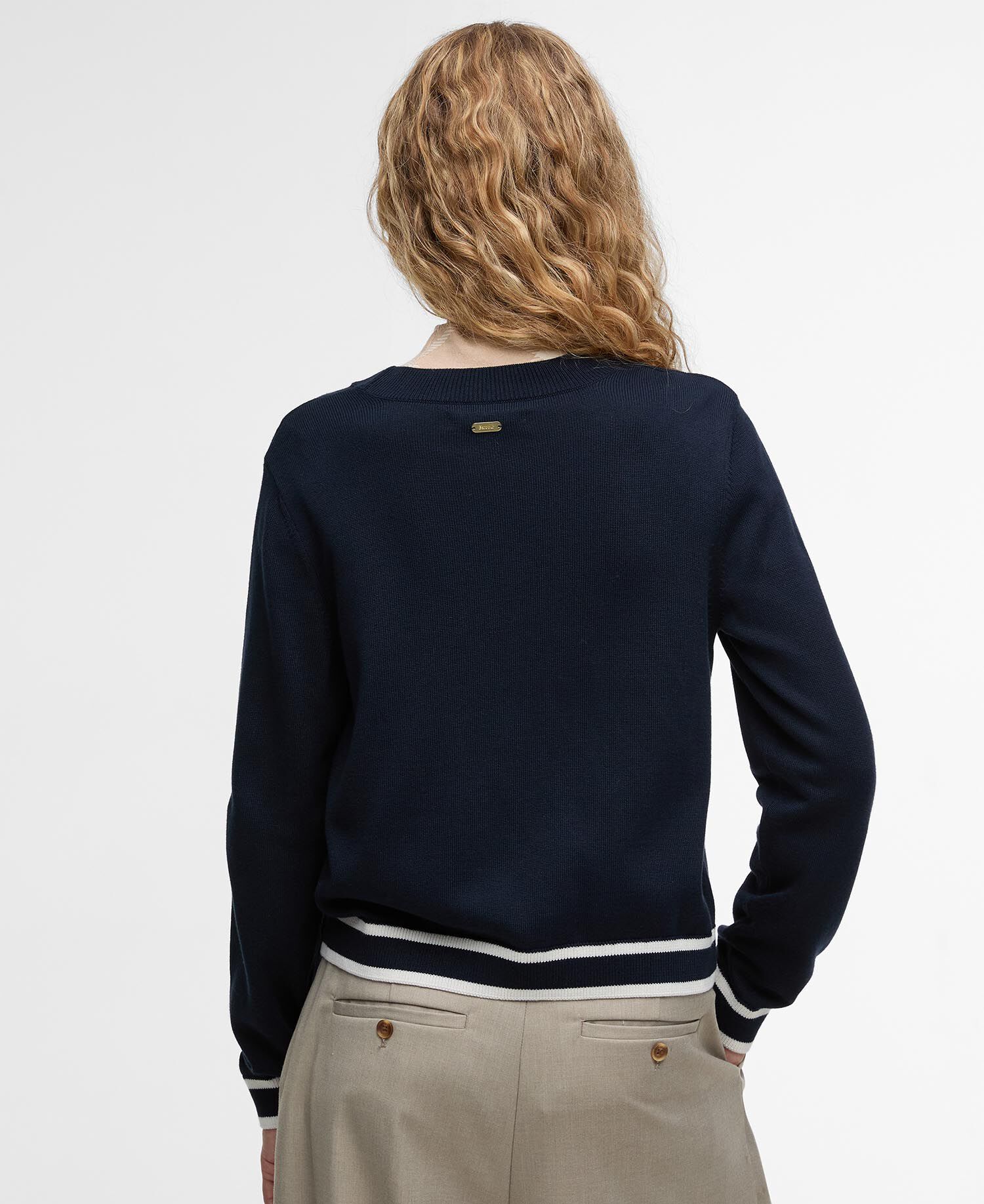 Maglione girocollo lavorato Avery Navy